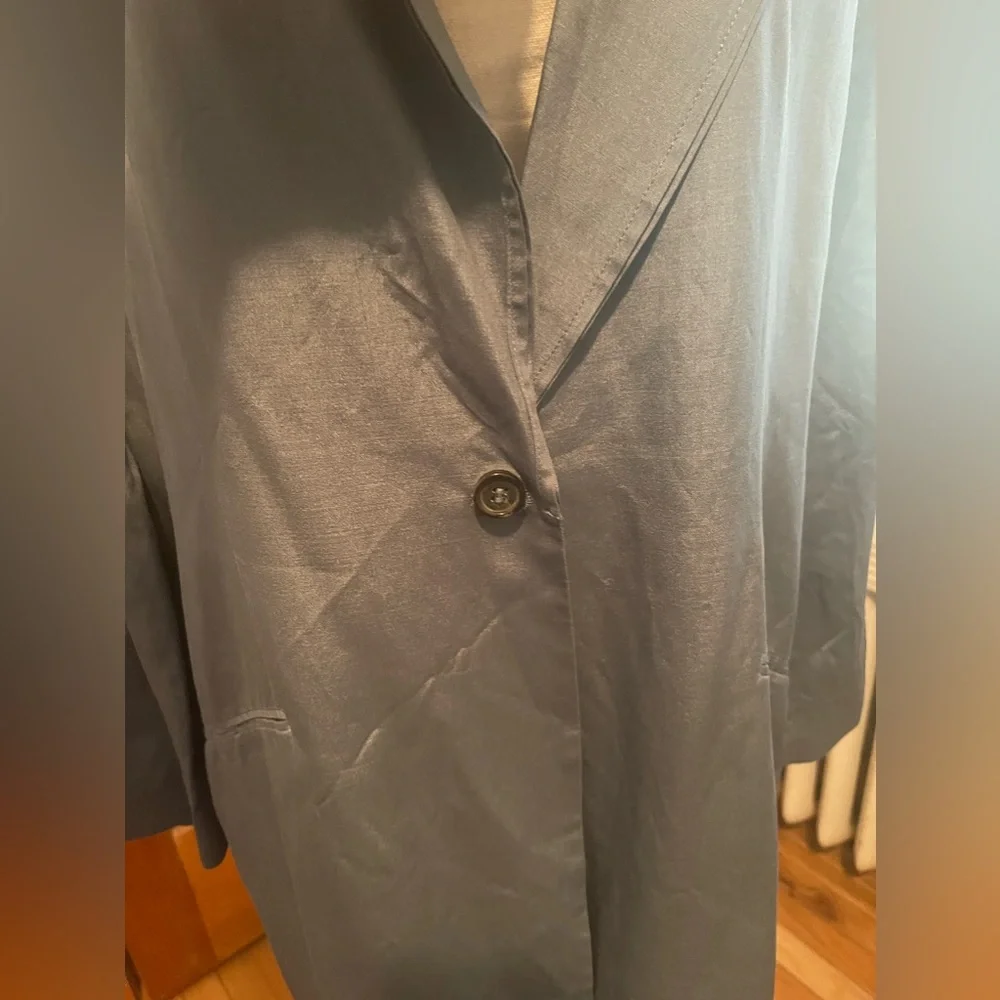 2/$30 Piazza Sempione Italian silk long line lightweight jacket/blazer - Picture 2 of 7